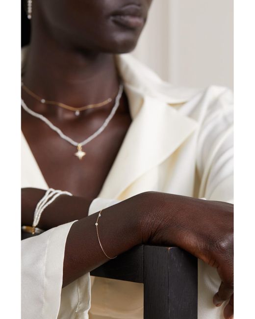 Mizuki Natural Sea Of Beauty 14-Karat, Pearl And Diamond Bracelet