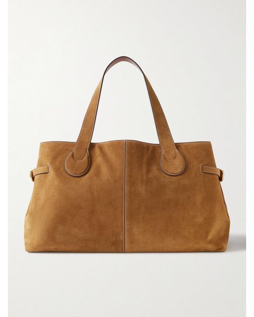Staud Brown Piper Suede Tote