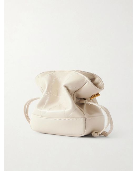 Saint Laurent Natural Jamie Mini Quilted Leather Shoulder Bag
