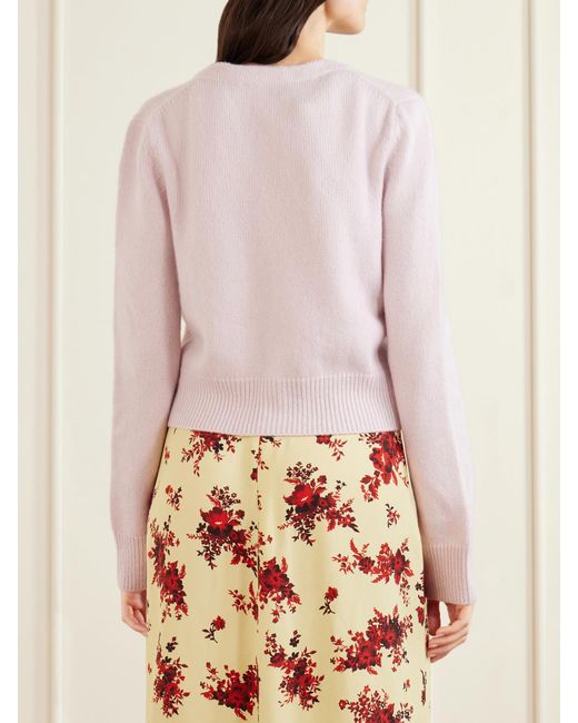 Brandon Maxwell Pink The Sloane Silk And Cashmere-Blend Knitted Cardigan
