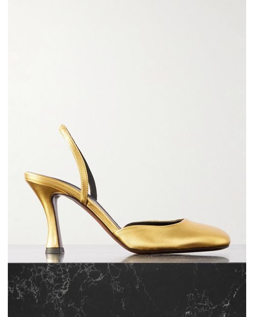Neous Baten Metallic Leather Slingback Pumps
