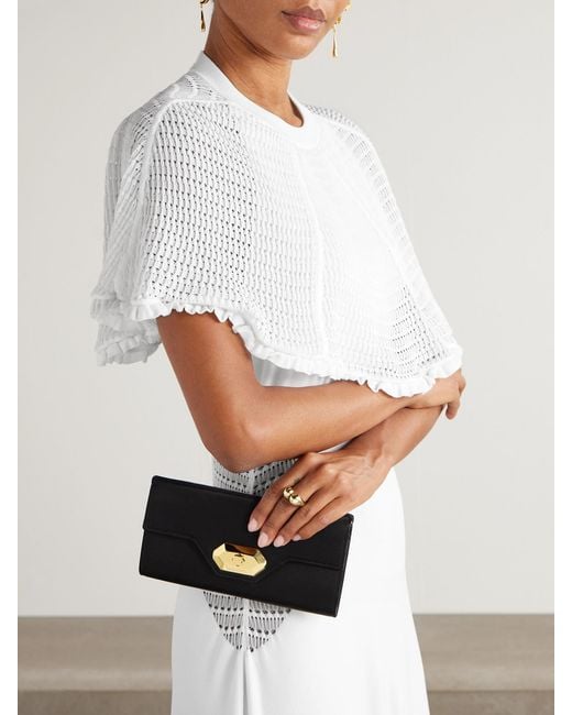Lanvin Black Invitation Small Satin Clutch