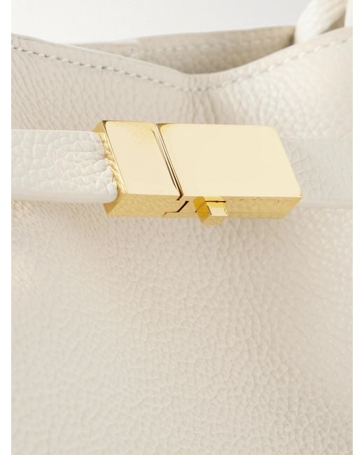 DeMellier London Natural New York Midi Textured-Leather Tote