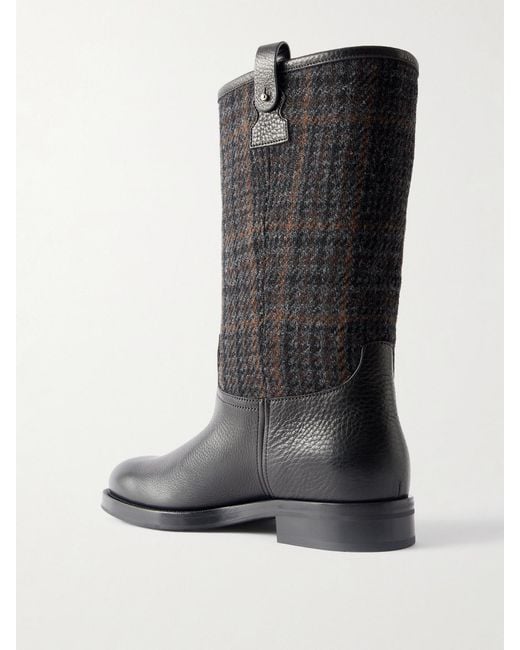 Church's Black Peyton Tweed And Leather Boots