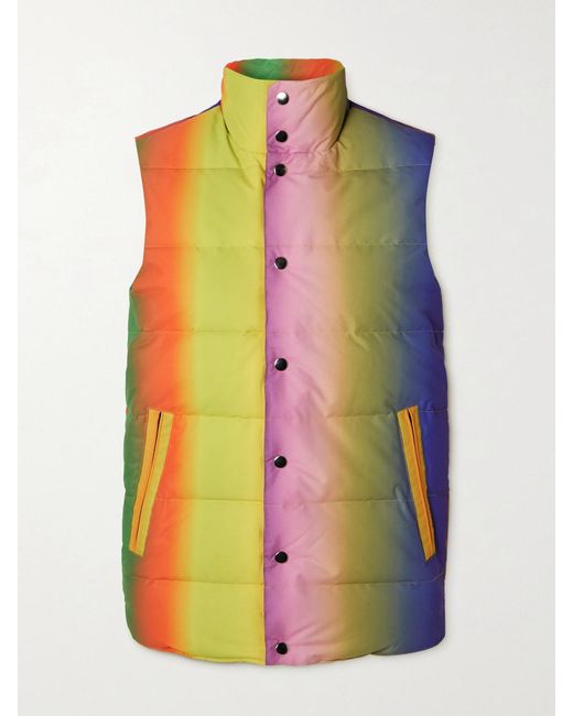 AGR Yellow Quilted Ombré Shell Down Vest