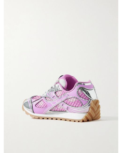 Bottega Veneta Purple Orbit Mesh And Leather Sneakers