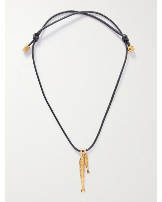 Alighieri Natural Net Sustain Gone Fishing-Plated Cord Necklace
