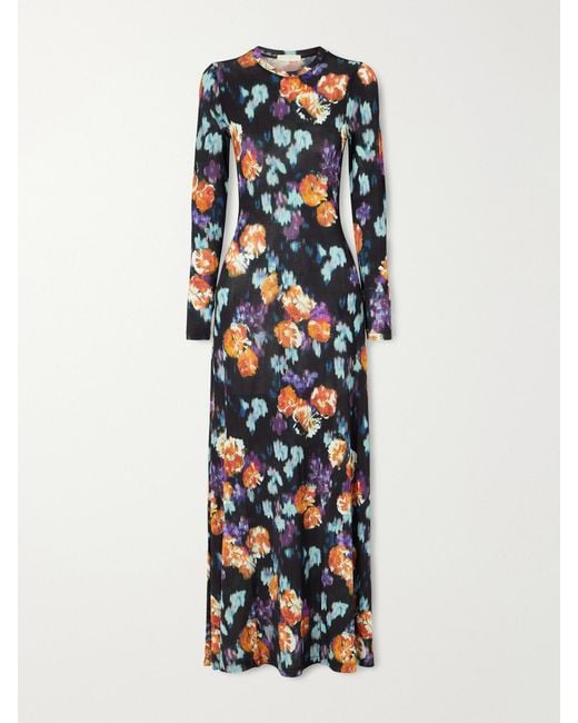 Ulla Johnson White Amari Floral-Print Jersey Maxi Dress
