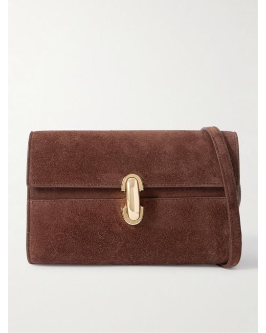 Sac Porté Épaule En Daim Symmetry 19 SAVETTE en coloris Brown