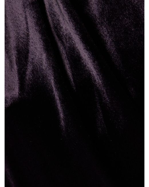 Zimmermann Black Illustration One-Sleeve Draped Velvet Maxi Dress
