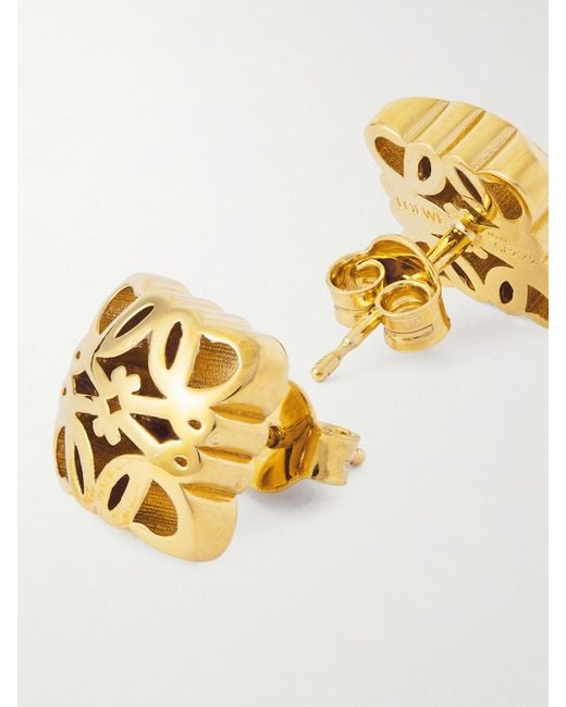 Loewe Metallic Bombe Anagram-Tone Earrings
