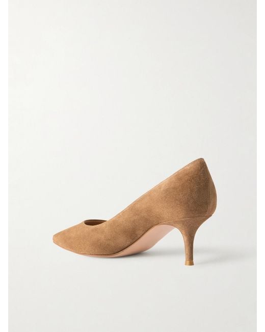 Gianvito Rossi Natural 55 Suede Pumps