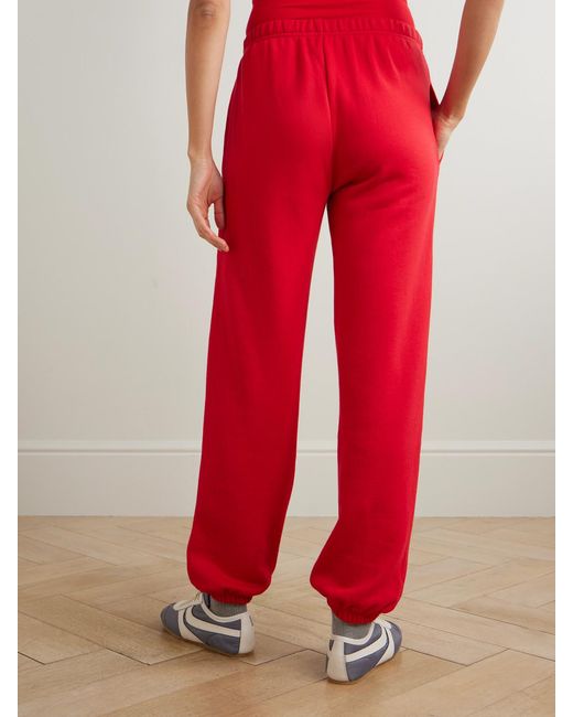 ÉTERNE Embroidered Cotton And Modal-Blend Jersey Tapered Track Pants