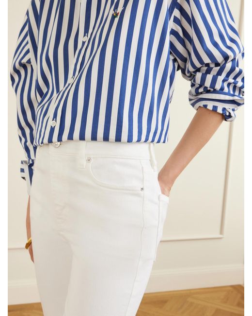 FRAME White Le High Skinny High-Rise Skinny-Leg Cotton-Blend Jeans