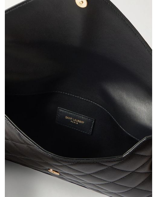 Saint Laurent Black Paris Matelassé Leather Pouch