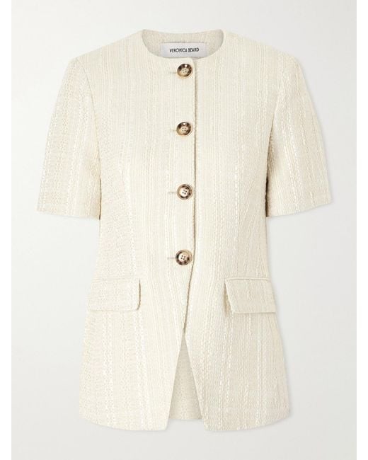 Veronica Beard Natural Bodie Cotton-Blend Tweed Jacket