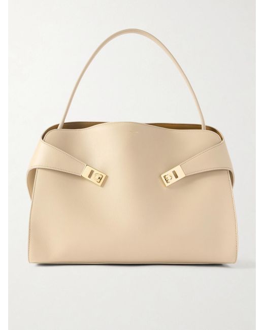 Ferragamo Natural Hug Medium Leather Tote