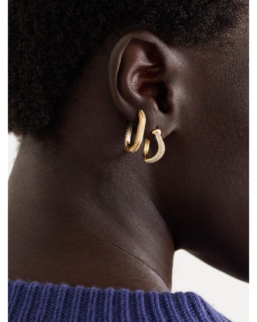 L'Atelier Nawbar Natural 18-Karat Diamond Single Hoop Earring