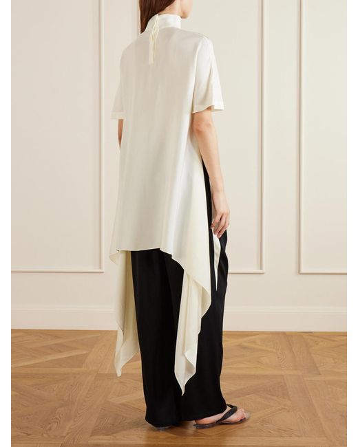 Alaïa White Asymmetric Cady Blouse