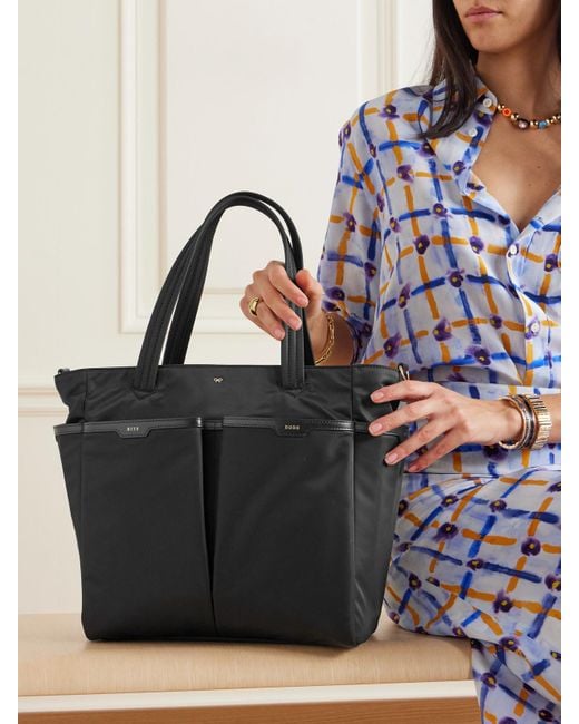 Anya Hindmarch Black Baby Leather-Trimmed Econyl Tote