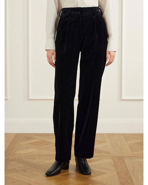 Blazé Milano Black Fox Straight-Leg Cotton-Velvet Pants