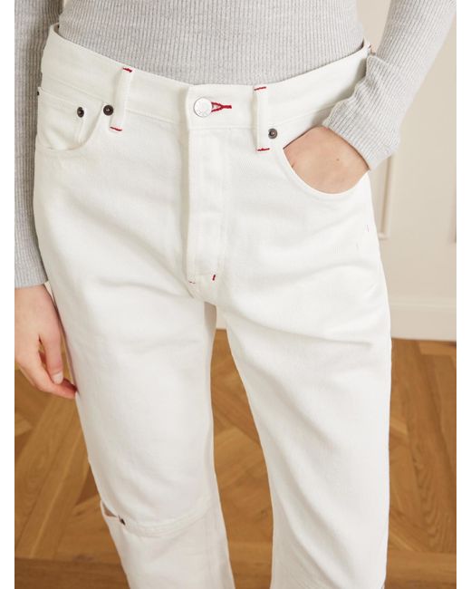 Still Here White Cowgirl Tapered Jeans
