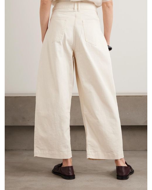 S.S.Daley Natural Ivy Pleated Cropped Mid-Rise Barrel-Leg Jeans