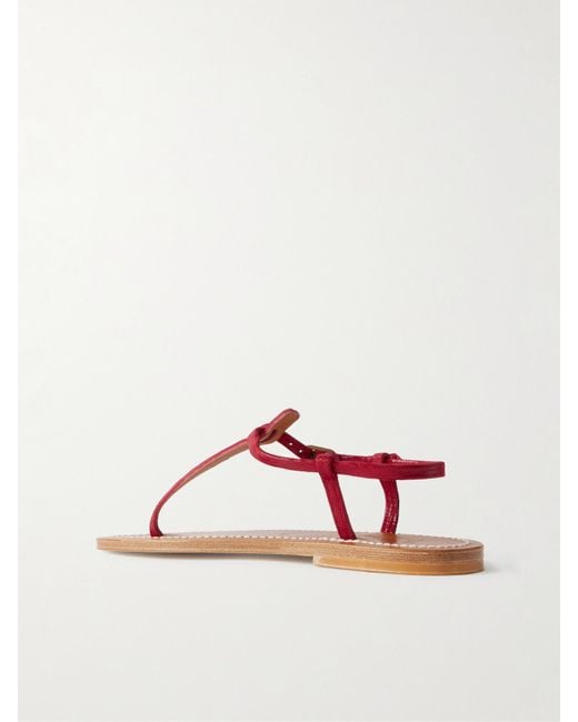 K. Jacques Brown Picon Lizard-Effect Leather Sandals