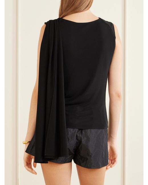 Kallmeyer Black Floriana Ruched Jersey Tank
