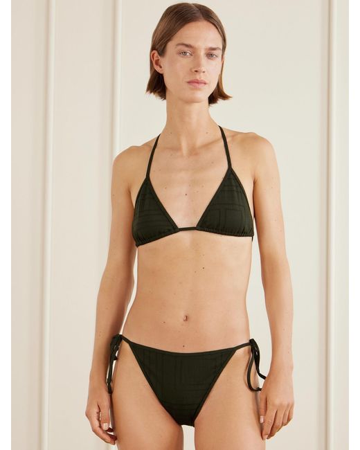 Totême Black Monogram Bikini Top