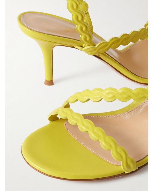 Gianvito Rossi Metallic 80 Leather Slingback Sandals