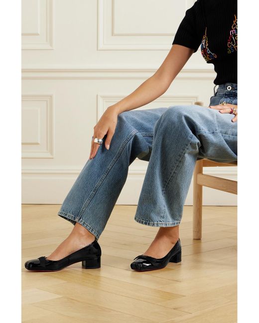 Christian Louboutin Black Mamaflirt 30 Pumps Aus Lackleder Mit Schleife