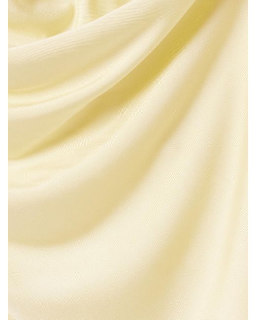 The New Arrivals Ilkyaz Ozel Yellow Pernille Ruched Satin-Jersey Maxi Dress