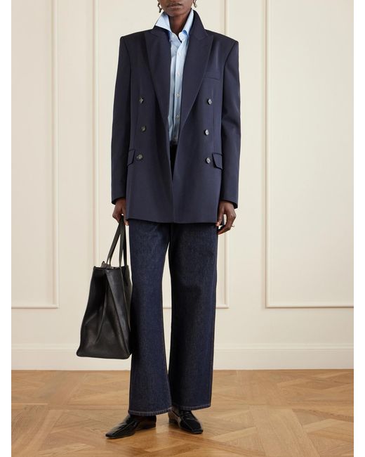 Stella McCartney Blue Double-Breasted Wool-Twill Blazer