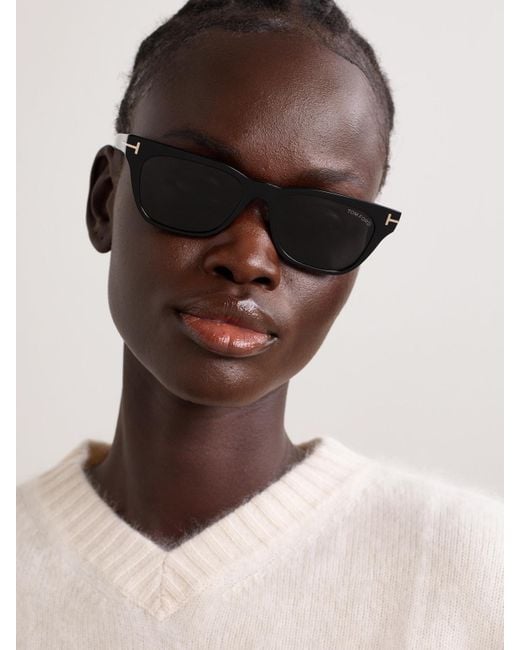 Tom Ford Black Penn D-Frame Acetate Sunglasses