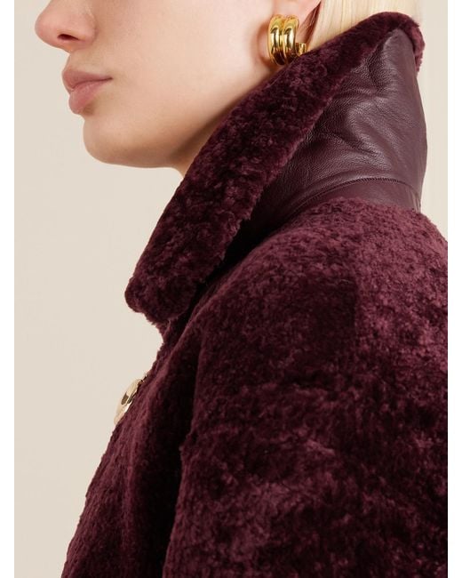 Joseph Red Shearling Bomber Jacket