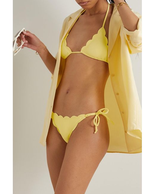 Marysia Swim Broadway Triangel-bikini-oberteil Aus Seersucker Mit  Wellenkanten in Gelb | Lyst DE