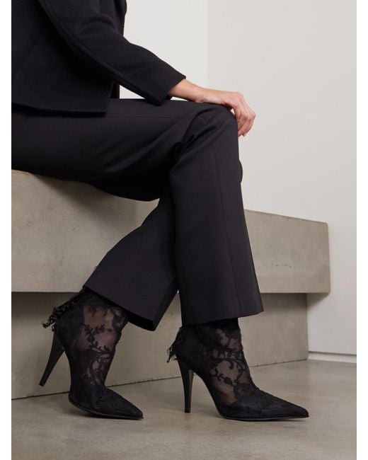 Alexander McQueen Black Heron Lace Boots