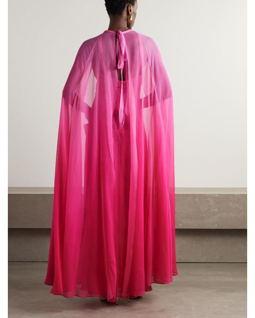 Robe Du Soir Effet Cape En Crépon De Soie À Dégradé Tom Ford en coloris Pink