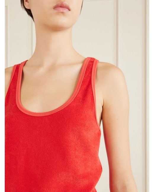 Suzie Kondi Red Tia Cotton-Blend Terry Tank Top