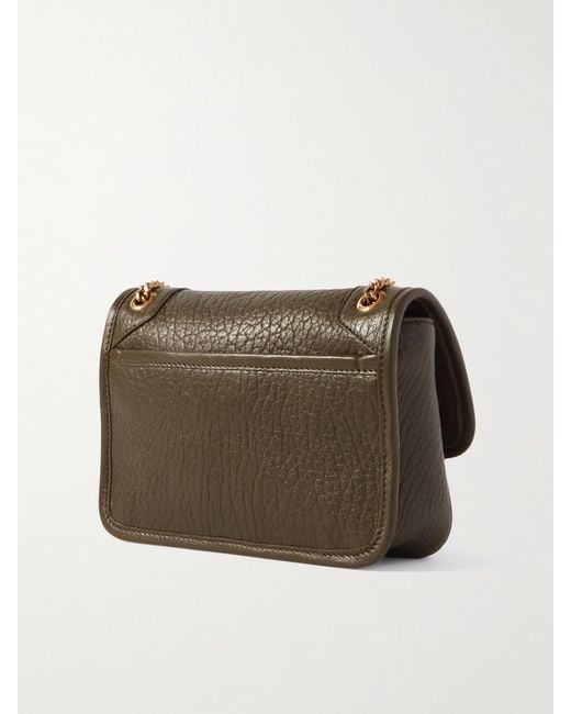 Saint Laurent Brown Niki Mini Crinkled-Leather Shoulder Bag