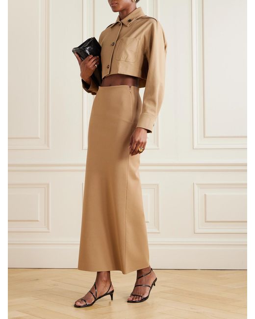 Max Mara Natural Cropped Cotton-Blend Gabardine Jacket