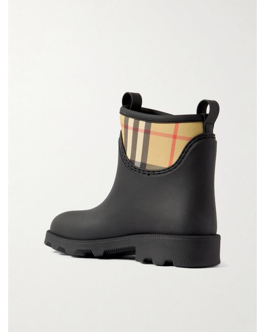Bottines En Caoutchouc Et En Nylon À Carreaux Burberry en coloris Black