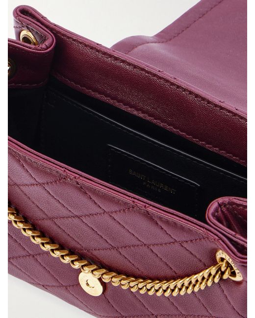 Saint Laurent Purple Nolita Mini Quilted Leather Shoulder Bag