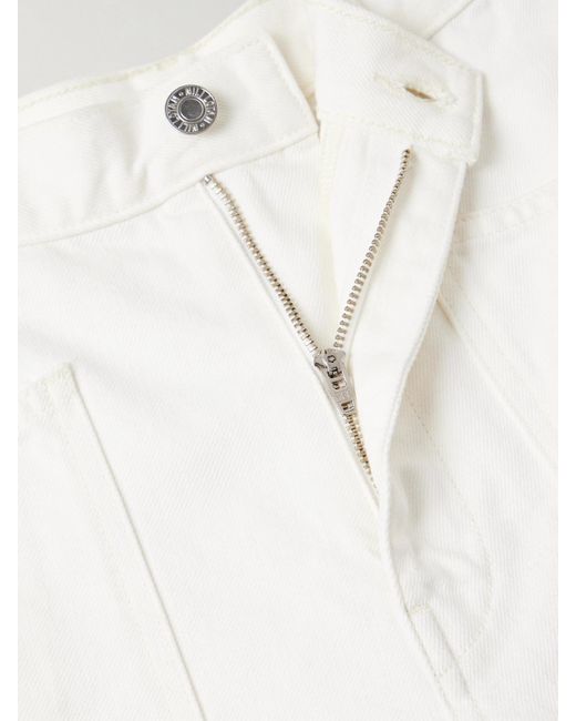 Nili Lotan White Shon Cotton-Blend Twill Tapered Pants