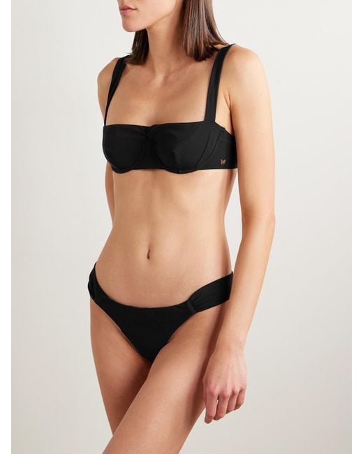 Kiki de Montparnasse Black La Sirene Underwired Balconette Bikini Top