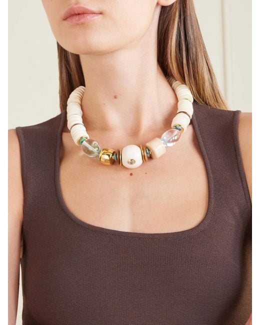 Lizzie Fortunato Metallic Coquina-Plated-Stone Necklace