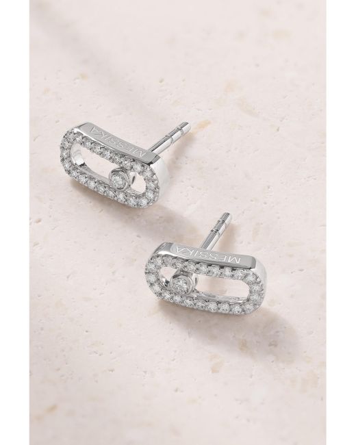 Messika Natural Move Uno Ohrringe Aus 18 Karat Weißgold Mit Diamanten