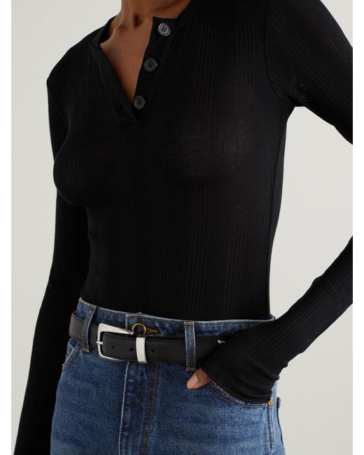 Khaite Black Benny Leather Belt