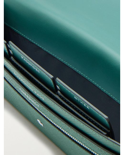 Smythson Green Marshall Textured-Leather Travel Wallet